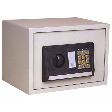 Decayeux – Coffre-fort à poser électronique beige – Serrure à combinaison jusqu'à 8 chiffres – Montage rentré contre arrachement – Poids 9,6 kg