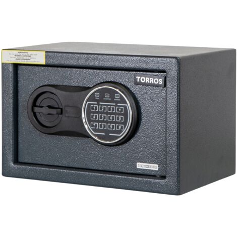 Coffre-fort à serrure électronique 8,5 L - Type hôtel- avec 3 voyants lumineux 200 x 310 x 200 mm Torros KLE200