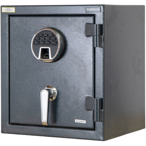 Coffre-fort anti feu 23,4 L à serrure électronique et lecteur d'empreinte 400 x 360 x 310 mm Torros KLB400