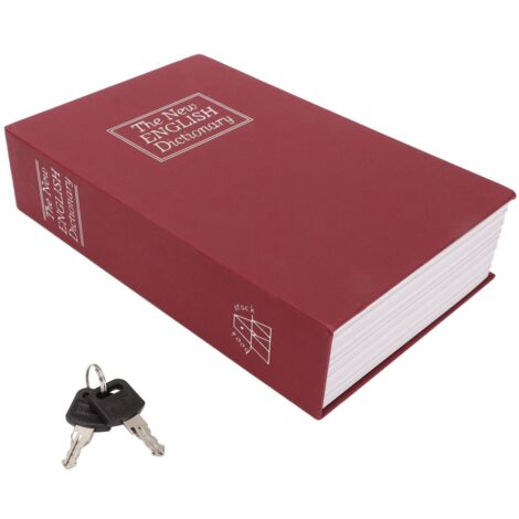 Coffre-fort décoratif en ABS avec doublure acier inoxydable, design ergonomique et toucher doux, livré avec clé (rouge)
