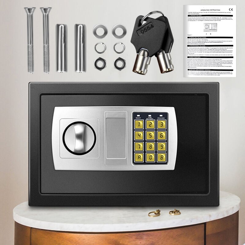 Dayplus - Coffre-fort électronique Coffre-fort ignifuge pour meubles Coffre-fort pour argent ignifuge&clés