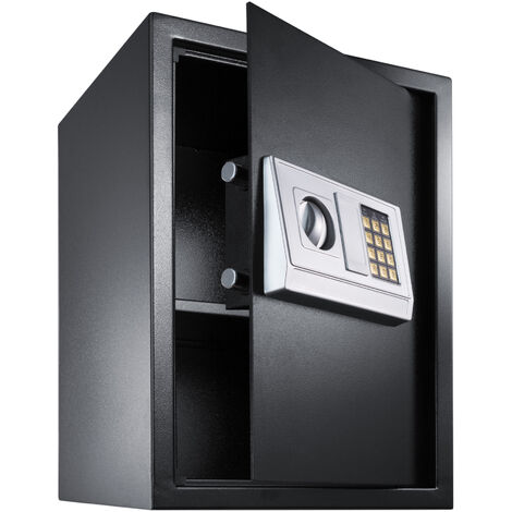 Coffre-fort électronique en acier 17 x 23 x 17 cm - petit coffre fort, coffre fort, armoire blindée de sécurité - noir