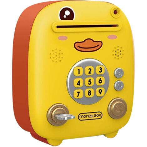 Coffre-fort électronique musical pour enfants avec reconnaissance faciale et empreinte digitale - Tirelire canard sécurisée pour garçons et filles