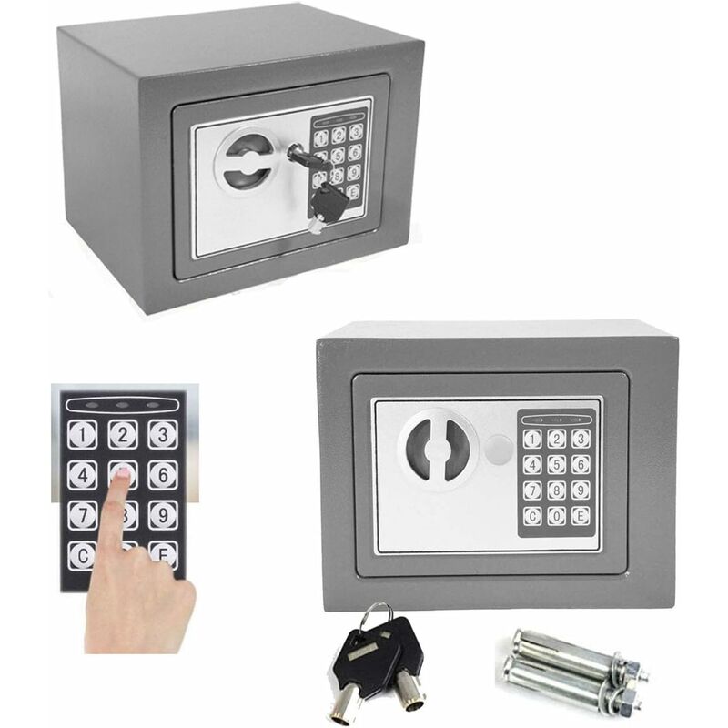 Hsha - Coffre-fort électronique numérique 4,6 l avec broche et clé pour bijoux Cash Home Digital Safe
