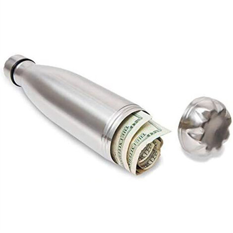 Coffre-fort en acier inoxydable, bouteille d&39eau, vide, Portable, compartiment de stockage sec, organisateur de pilules, cachette, bouteille de voyage, porte-clés, tirelire,Stainless Steel