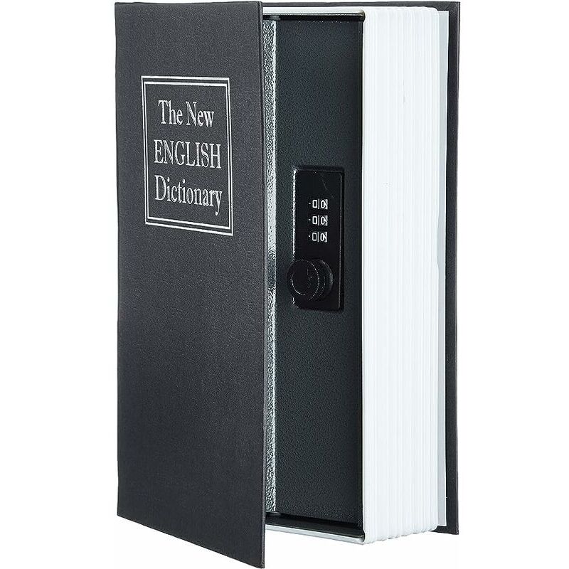 Coffre-fort en forme de livre - Verrou à combinaison, Noir