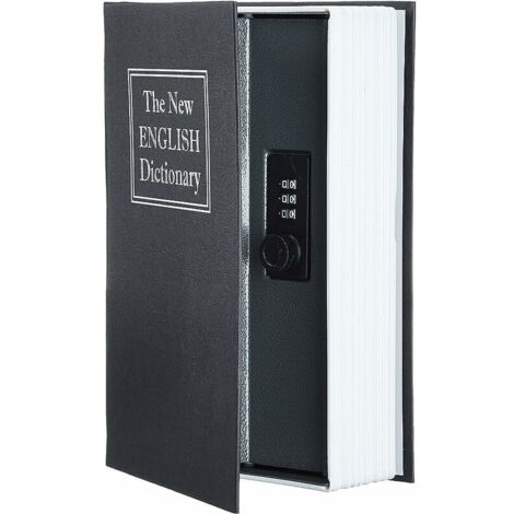 Coffre-fort en forme de livre - Verrou à combinaison, Noir