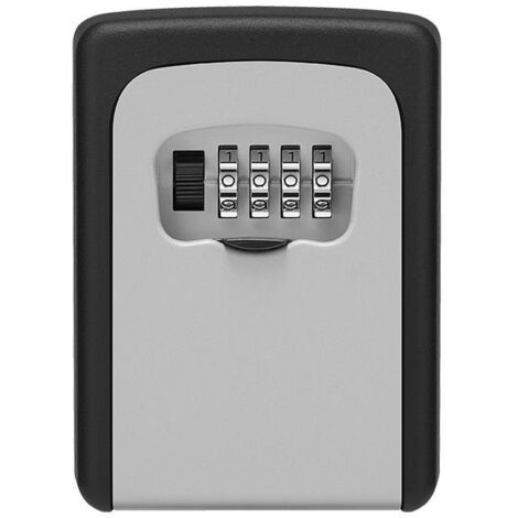 Coffre-fort extérieur sécurisé à code 4 chiffres, étanche et antirouille, pour garage, école, bureau, gris - AquaForge