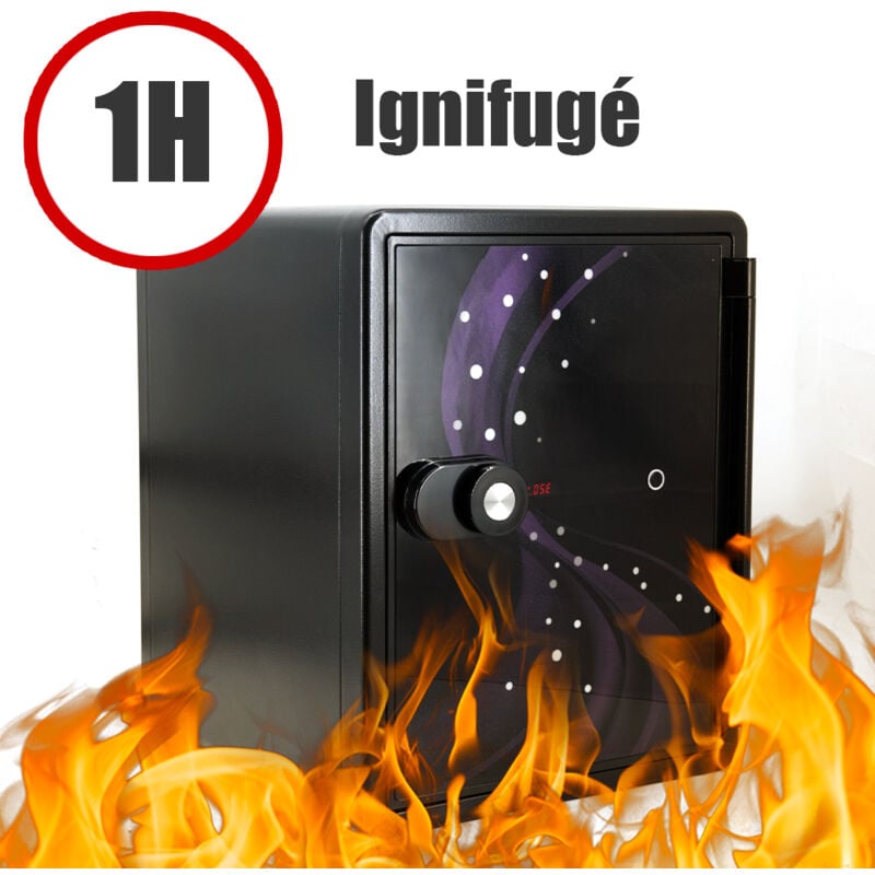 Reskal - Coffre fort ignifuge 40L Anti feu 1H Electronique a code fixation sol FS-FM40 Couleur - Violet