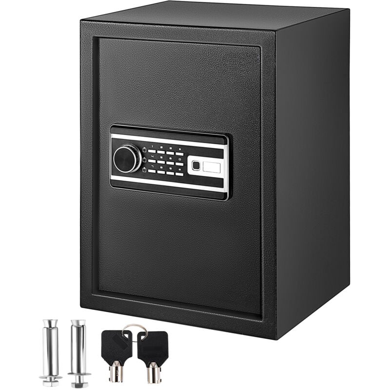 Coffre-fort Mophorn 2,1 pi3, serrure à empreinte digitale et numérique, ignifuge, étagère amovible, fixation murale, stockage sécurisé pour espèces,