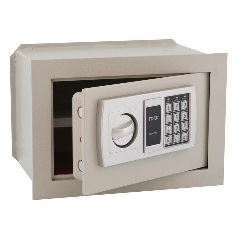 Toro - Coffre-fort mural électronique taureau blindé encastrable 32x20x22 mm.6 épaisseur - Salon