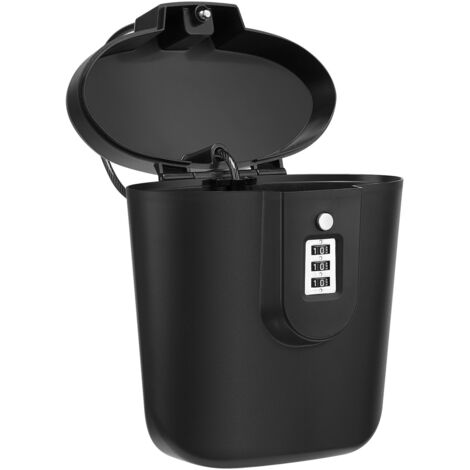 Coffre-fort portable avec serrure à combinaison – Coffre-fort de voyage – Plastique – Noir –