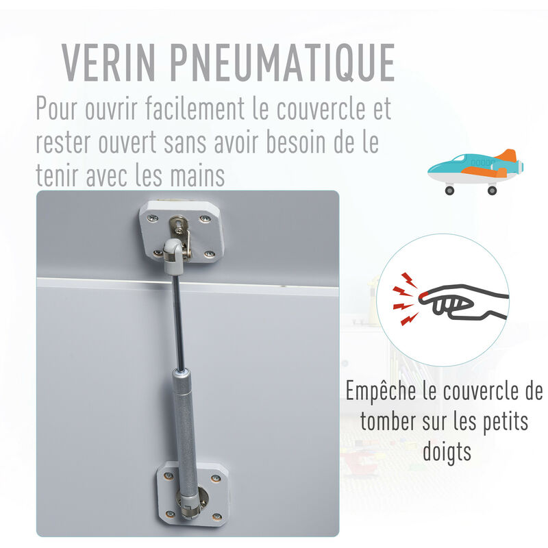 Coffre à jouets solene gris