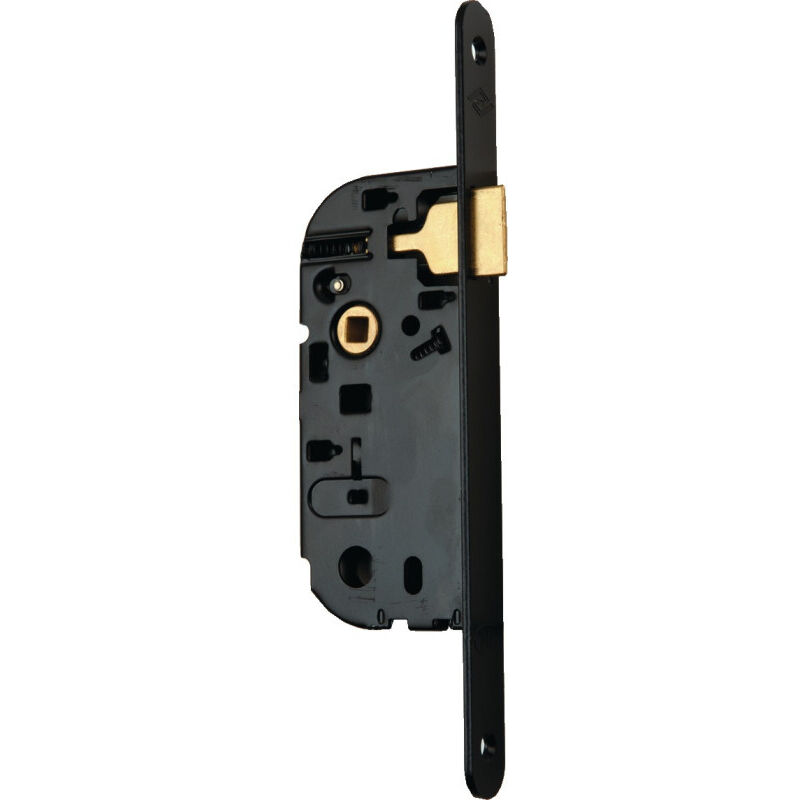 Serrure à larder bec de canne axe 40MM finition noir bout rond têtière 20 mm droite JPM 000250-02-1X