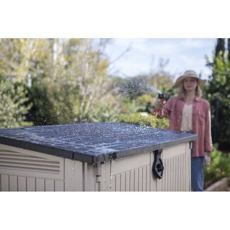 Coffre multifonctions avec vérins 880L - Beige - Marron