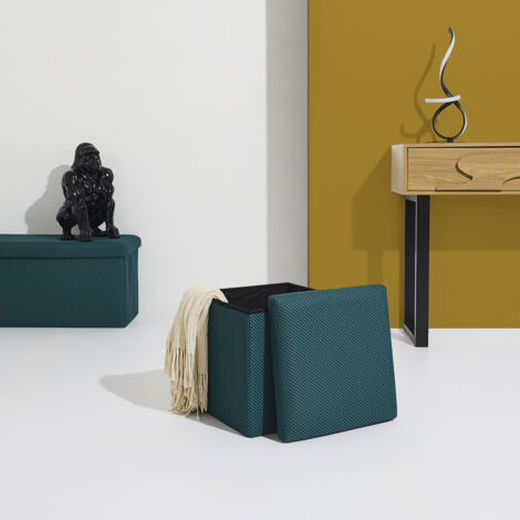 Coffre Pouf Pliable Atome Bleu