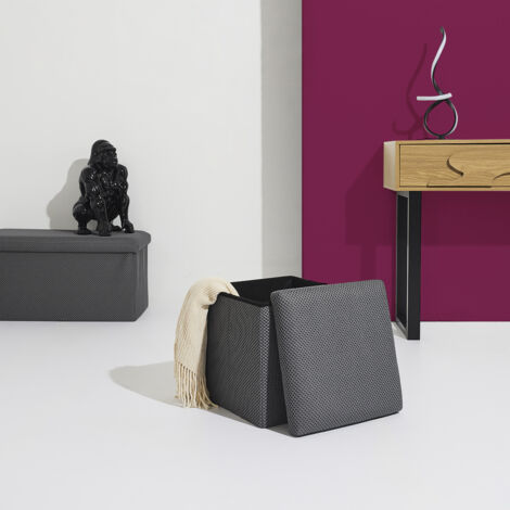 Coffre Pouf Pliable Atome Gris