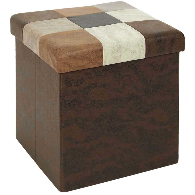 Coffre pouf pliable en polyuréthane patchwork Helsinki