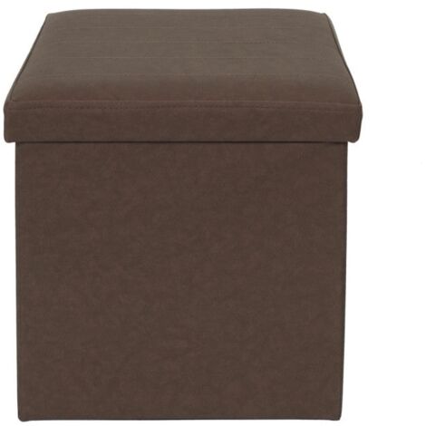 Coffre Pouf Pliable Pu Marron