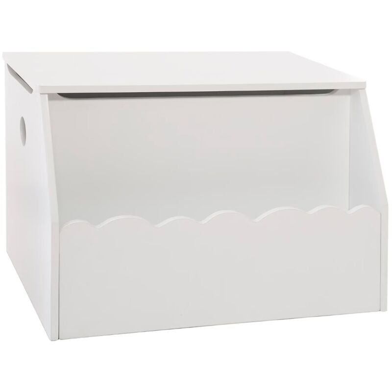 Coffre pour jouets et bibliothèque enfant, blanc, Longueur 57,5 ​​x Profondeur 37,5 x Hauteur 38,5 cm.