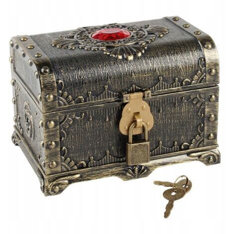 Coffres au trésor de pirates décoratifs, série Trésors de châteaux, bronze