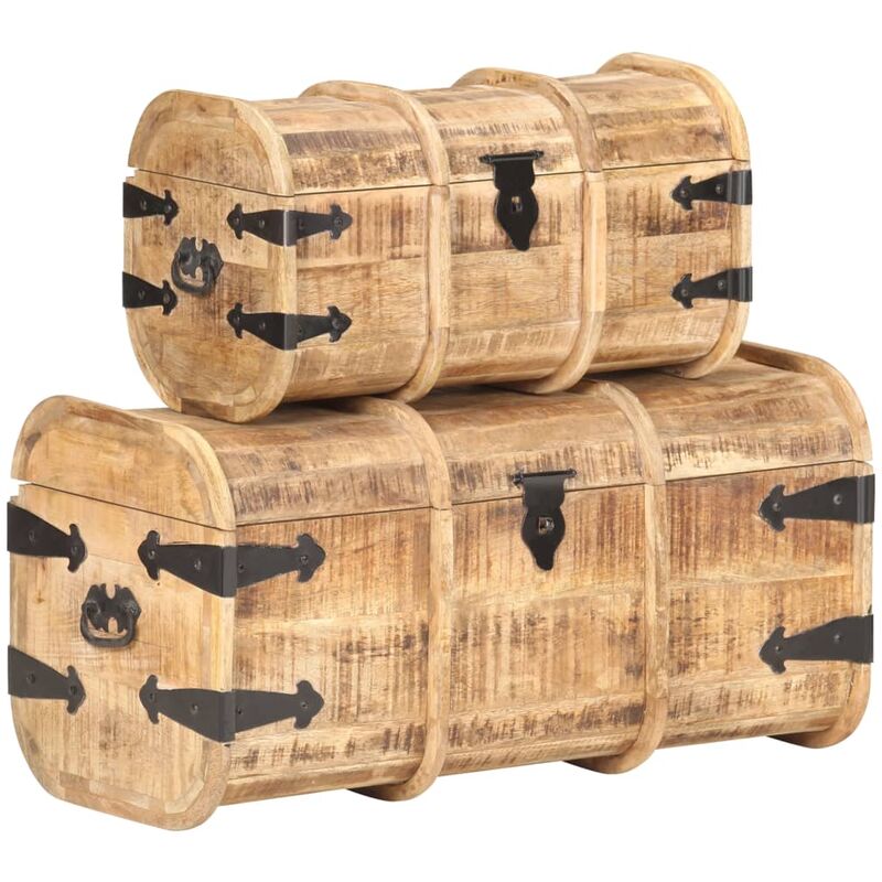 Coffres de rangement 2 pcs Bois de manguier massif vidaXL