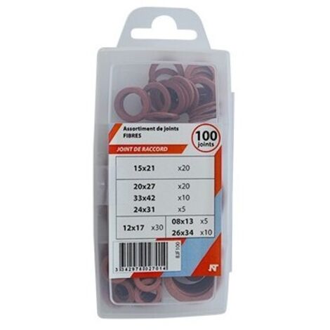 coffret 100 joints fibre int 08x13/12x17/15x21/20x27/24x31/26x34/33x42