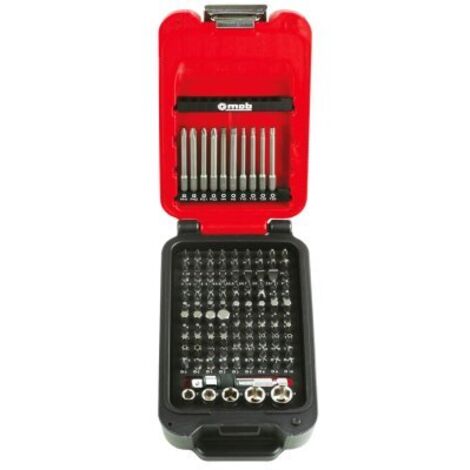 Coffret 109 embouts de vissage + 5 douilles avec adaptateur 2 en 1 - MOB