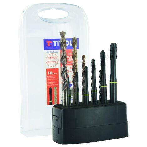 Coffret 12 pièces MGTI - 6 tarauds HSS Multi-applications GUN ISO529 M3 à M10 + 6 forets TBX HSSE5% cobalt revêtus Blade - TIVOLY