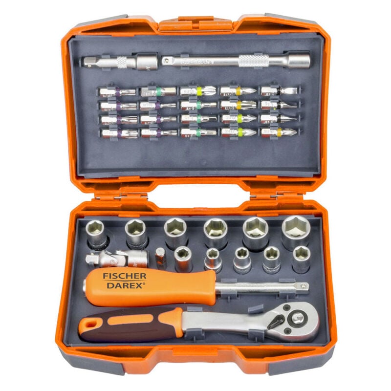 Coffret douilles et embouts 1/4' 37 pièces