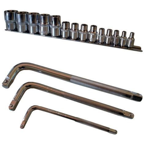 Coffret 14 Clés à Douille Torx 1/2"1/4"3/8" De 4 à 24 Mm 3 Clés L