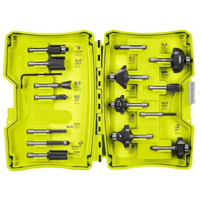 Ryobi - Coffret 15 fraises panachées queue de diamètre 6mm RAKRBS15