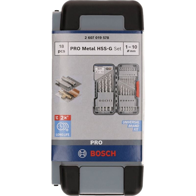 Bosch - Jeu de forets hélicoïdaux pro Metal hss-g 18 pièces - 2607019578