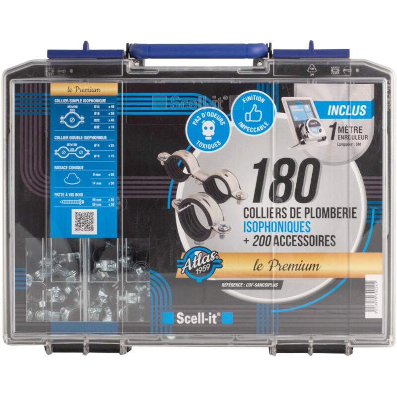 Coffret de 180 colliers de plomberie isophoniques premium Scell-it cof-sancsiplus