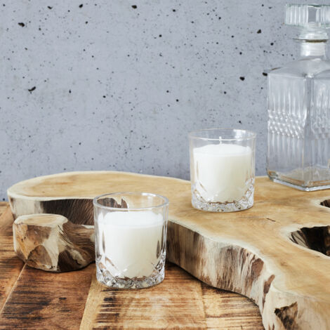 Coffret 2 Bougies Parfumees Verre A Whisky