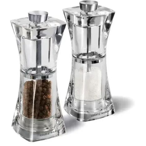 Coffret  2 Moulins Sel Et Poivre 12,5 Cm - Crystal - Cole Et Mason
