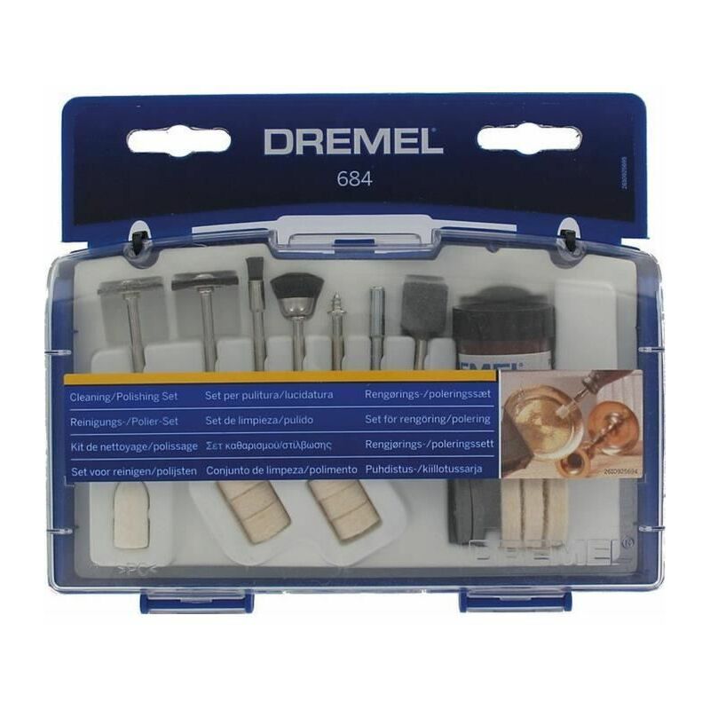 Coffret 20 accessoires Dremel 684 (Coffret de nettoyage et polissage pour Outils multi-usages)