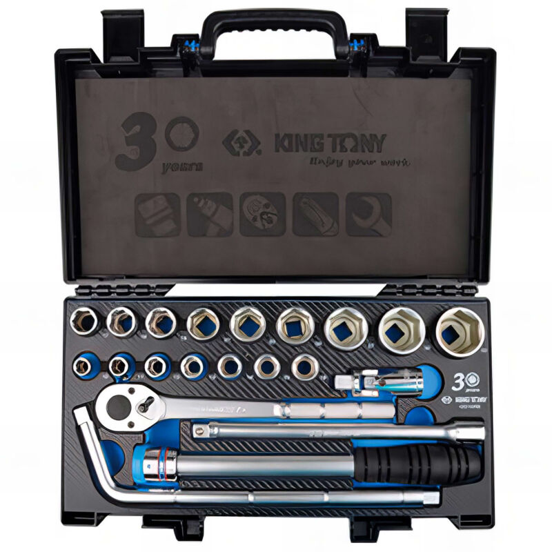 Coffret 21 pcs douilles 1/2' d. 11 à 32 mm et accessoires - 4321MRE King Tony