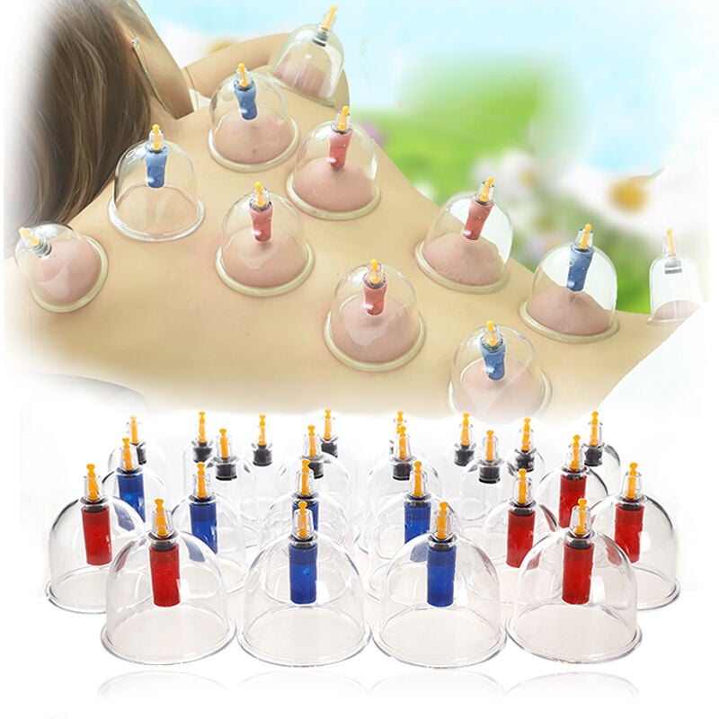 Coffret 24 Ventouses Ventouse Kit Outil Traditionnel Chinois Médical Vide Ventouses Corps Massage Sain