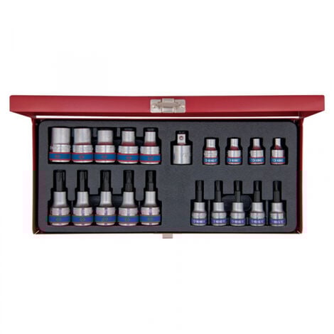Coffret 3/8-1/2 douilles Tamper Torx 20 pièces