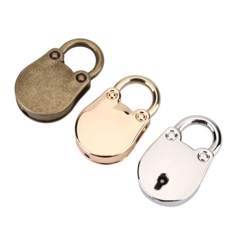 Coffret 3 Cadenas Vintage à Clés Squelettes et Carnet de Serrure en Métal Argenté, Doré, Cuivré