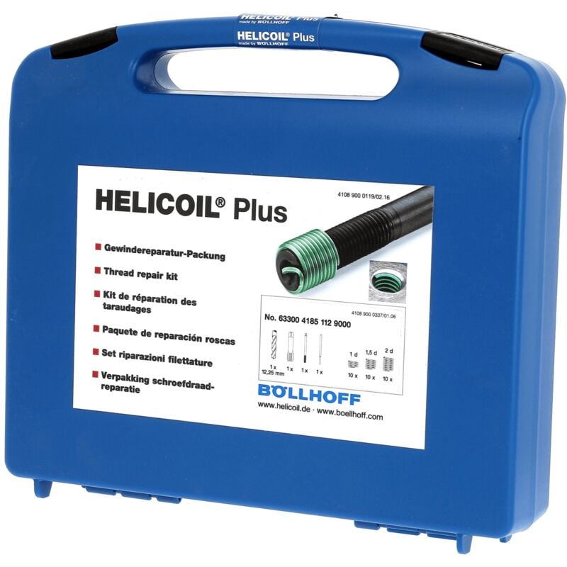 Coffret 30 HELICOIL® M12X12/18/24 Pas 150 + Foret+ Taraud + Broche