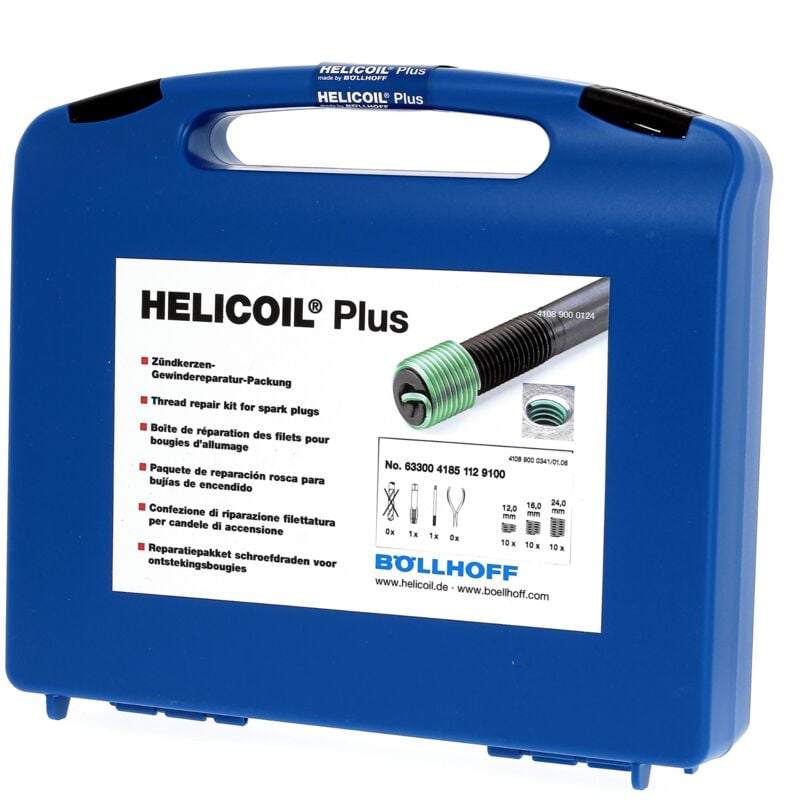 Coffret 30 HELICOIL® M12X12/16/24 Pas 125 + Taraud Comb + Broche