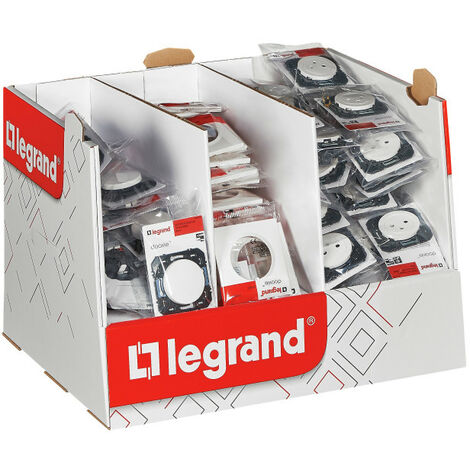 Coffret 30 va et vient + 60 prises 2P+T + 90 plaques de finition - blanc - Dooxie - Legrand