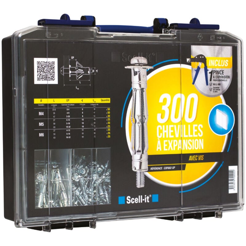 Scell-it - Coffret de 300 chevilles métalliques à expansion COF002-SP
