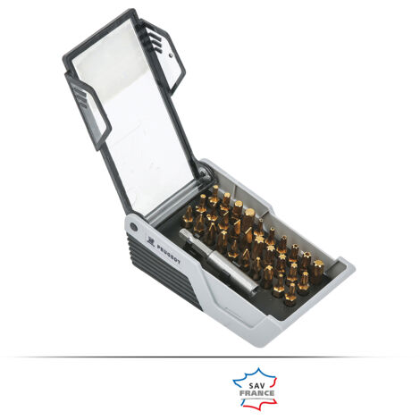 Coffret 31 pcs Embouts vissage TIN LG25mm Pro