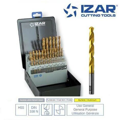 coffret 37 forets HSS-TIN Izar de 1 à 10 mm par 0.25 mm