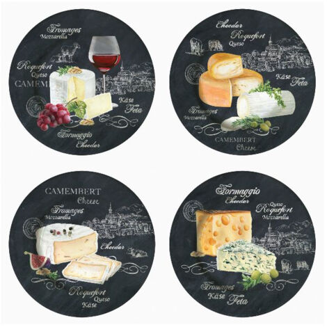 coffret 4 assiettes à fromage 19 cm - easy life