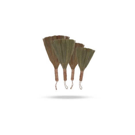 Coffret 4 - Balai éventail Pampas - Tailles mixtes naturelles- Vendu par 1
