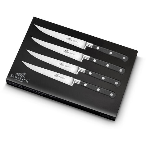 Coffret 4 couteaux à steaks 11,5cm - Lion Sabatier - 901384 - noir